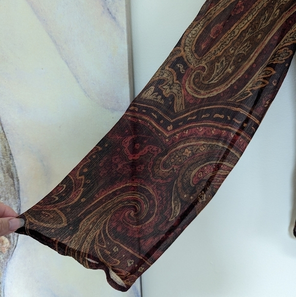 Vintage sheer silk button down blouse - Picture 13 of 14